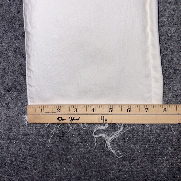 MOTHER  The Hustler Ankle Fray Jeans Womens Sz 29 White Fairest of them All Flaw - Picture 12 of 14